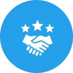 Partnership emblem featuring three stars